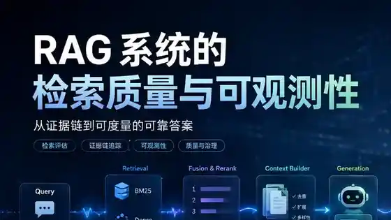 RAG 检索质量与可观测性：查询经过 BM25、Dense、融合、重排、上下文构建与生成的主链路